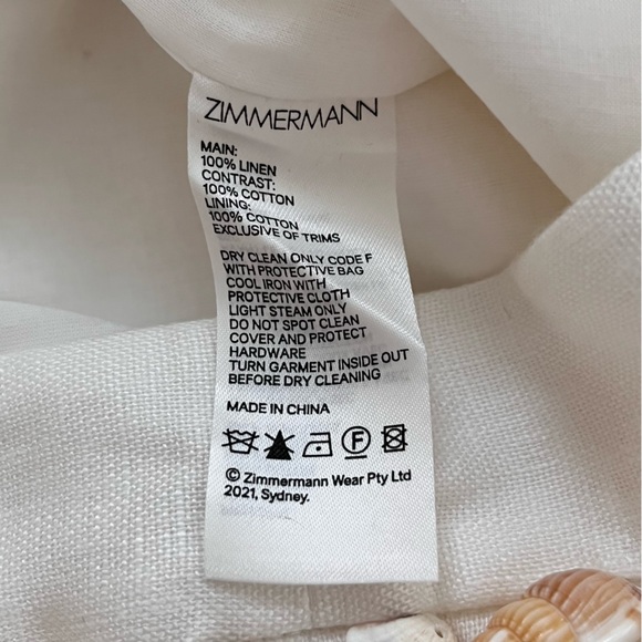 NWOT Zimmermann Postcard fringed white linen seashell skirt 3 - Picture 15 of 16